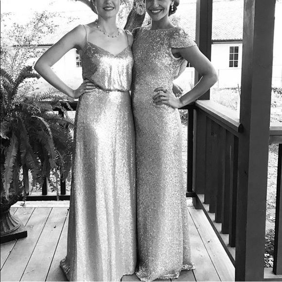 Sorella Vita Gold Sequin Gown - Picture 3 of 6